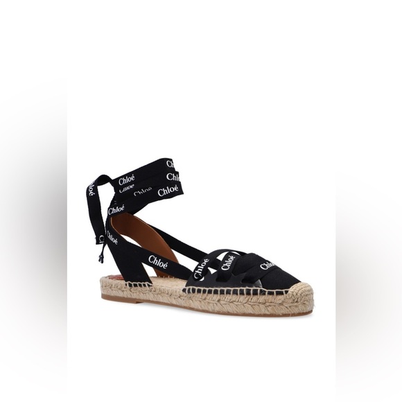 Chloe Ingrid Canvas & Leather Lace-Up Espadrille - 39 - Picture 1 of 10